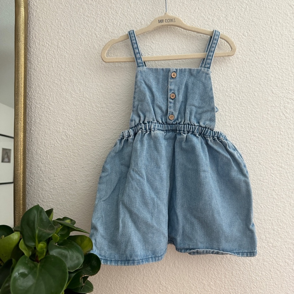 Zara Light Blue Kids Denim Romper